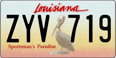 LA license plate ZYV719