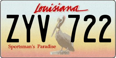LA license plate ZYV722