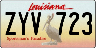 LA license plate ZYV723