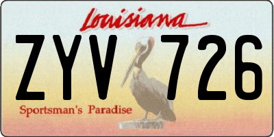 LA license plate ZYV726