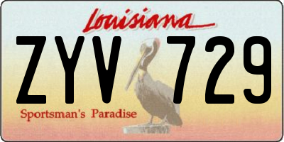 LA license plate ZYV729