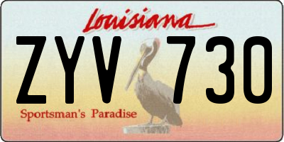 LA license plate ZYV730