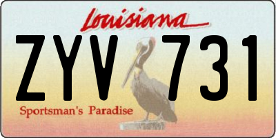 LA license plate ZYV731