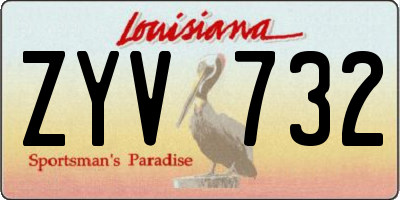 LA license plate ZYV732