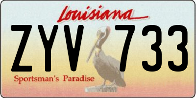 LA license plate ZYV733