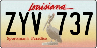 LA license plate ZYV737