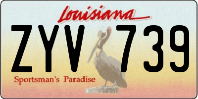 LA license plate ZYV739