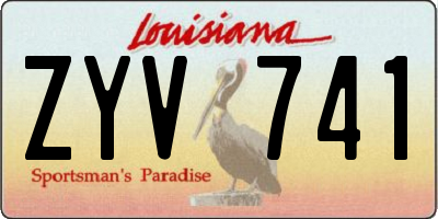 LA license plate ZYV741