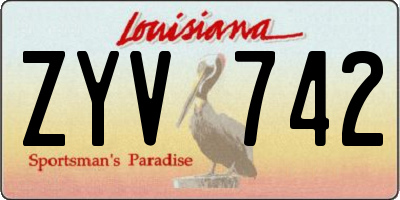 LA license plate ZYV742