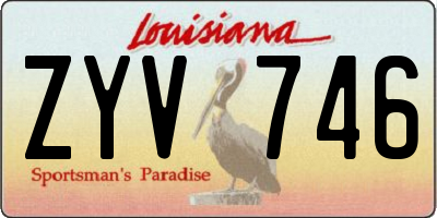 LA license plate ZYV746