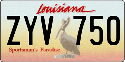 LA license plate ZYV750