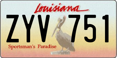 LA license plate ZYV751