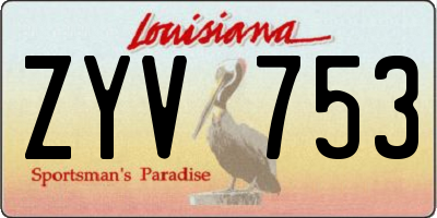 LA license plate ZYV753