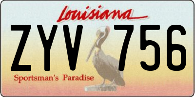 LA license plate ZYV756