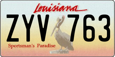 LA license plate ZYV763