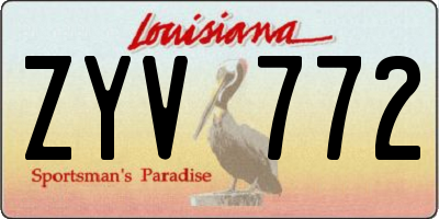 LA license plate ZYV772