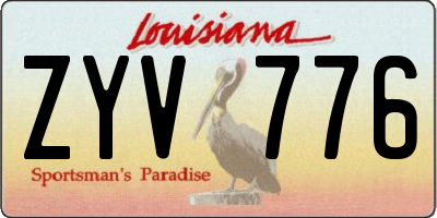 LA license plate ZYV776