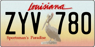 LA license plate ZYV780