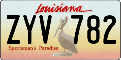 LA license plate ZYV782