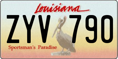 LA license plate ZYV790