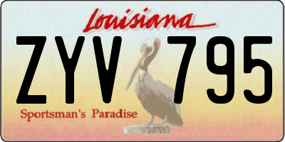 LA license plate ZYV795