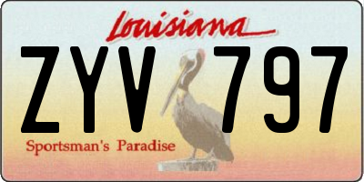 LA license plate ZYV797
