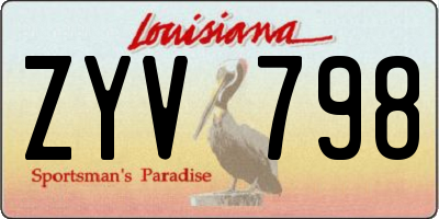 LA license plate ZYV798