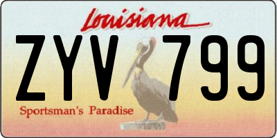 LA license plate ZYV799