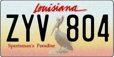 LA license plate ZYV804