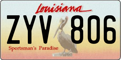 LA license plate ZYV806