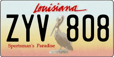 LA license plate ZYV808
