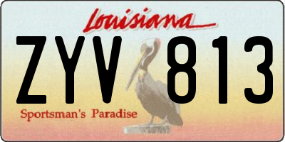 LA license plate ZYV813