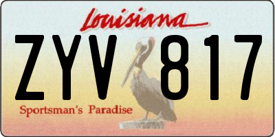 LA license plate ZYV817