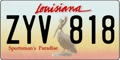 LA license plate ZYV818