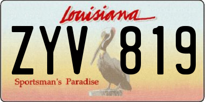 LA license plate ZYV819
