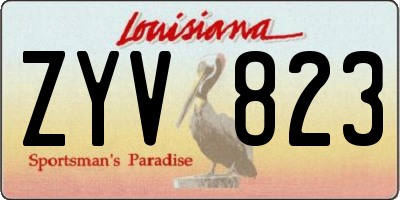 LA license plate ZYV823