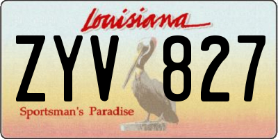 LA license plate ZYV827