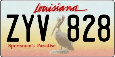 LA license plate ZYV828