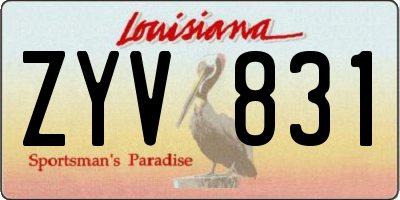 LA license plate ZYV831