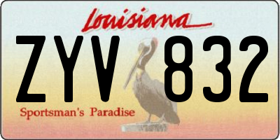 LA license plate ZYV832