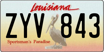 LA license plate ZYV843
