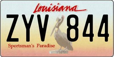 LA license plate ZYV844