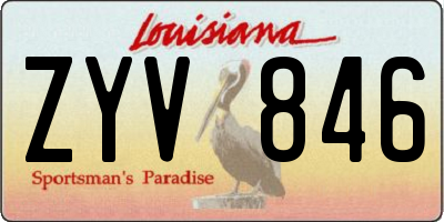 LA license plate ZYV846