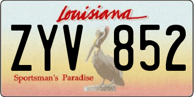 LA license plate ZYV852