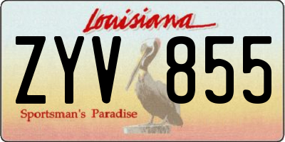 LA license plate ZYV855