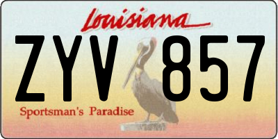 LA license plate ZYV857