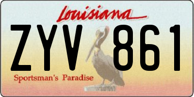 LA license plate ZYV861