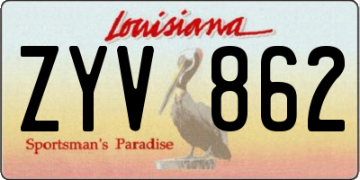 LA license plate ZYV862