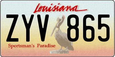 LA license plate ZYV865