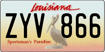 LA license plate ZYV866